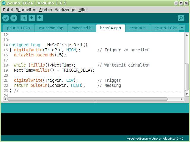 Funktion HcSr04.getDist()